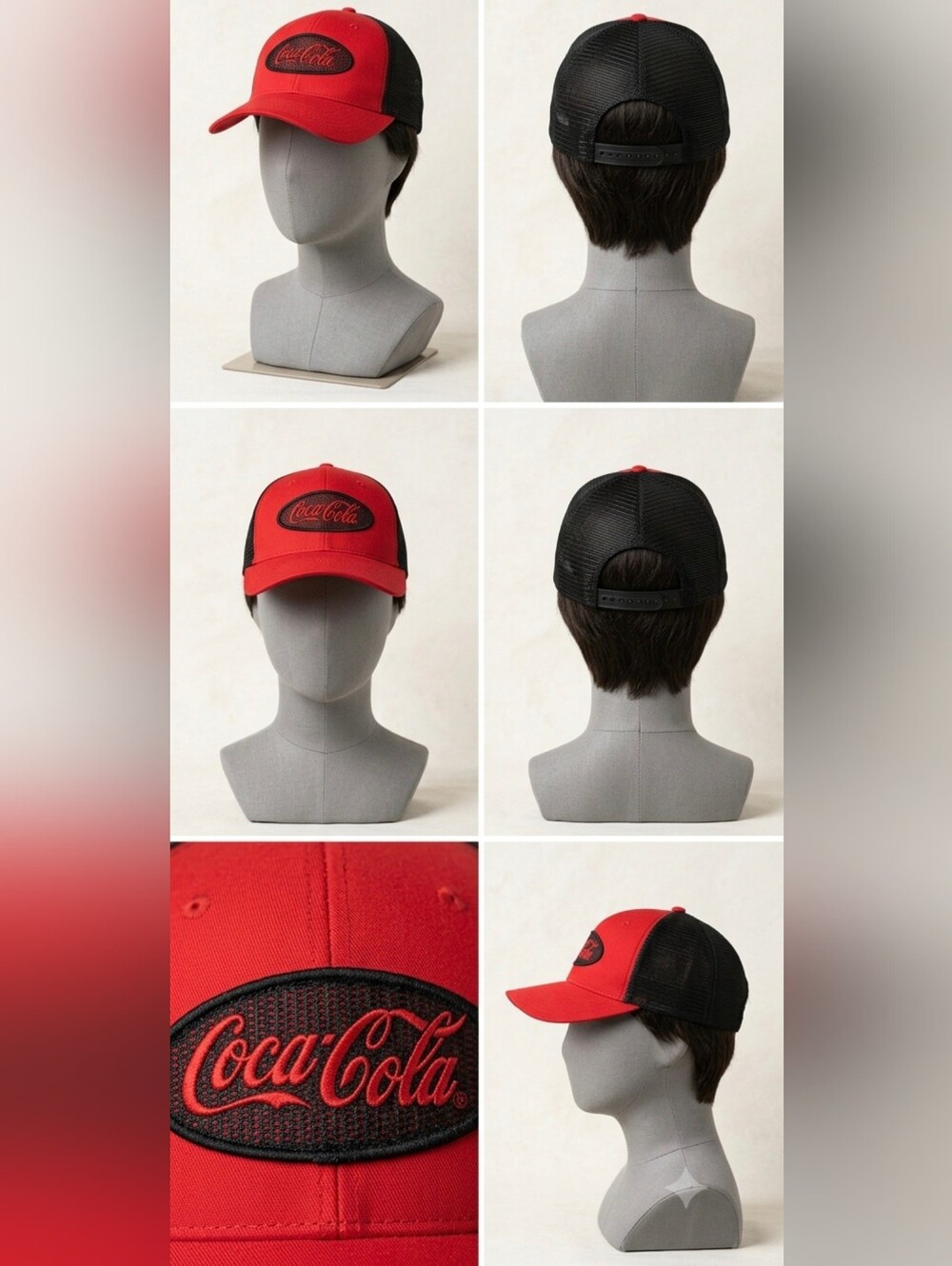 Coca-Cola Red and Black Mesh Logo Cap